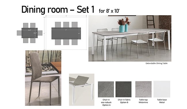 Altalia Furniture Dining Room Set 1 Set