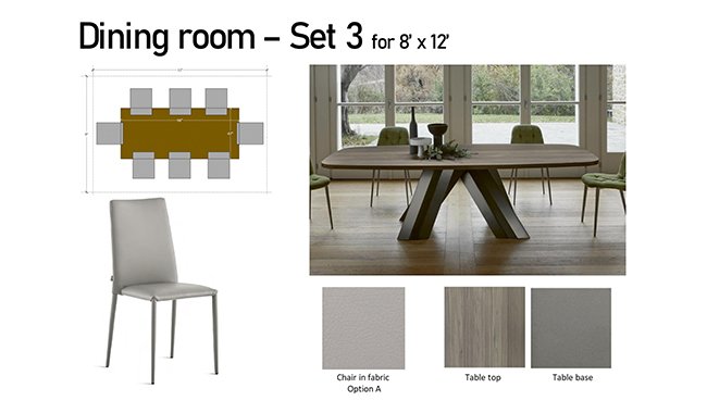 Altalia Furniture Dining Room Set 3 Set