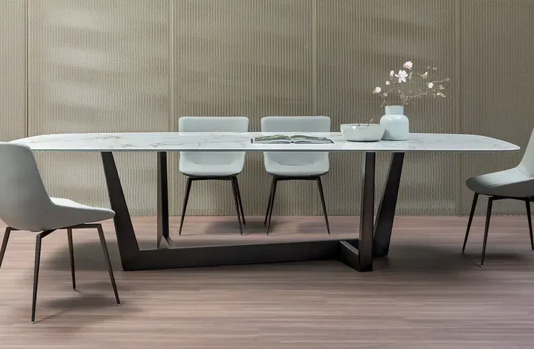 Bonaldo Art Rectangular Rounded Dining Table