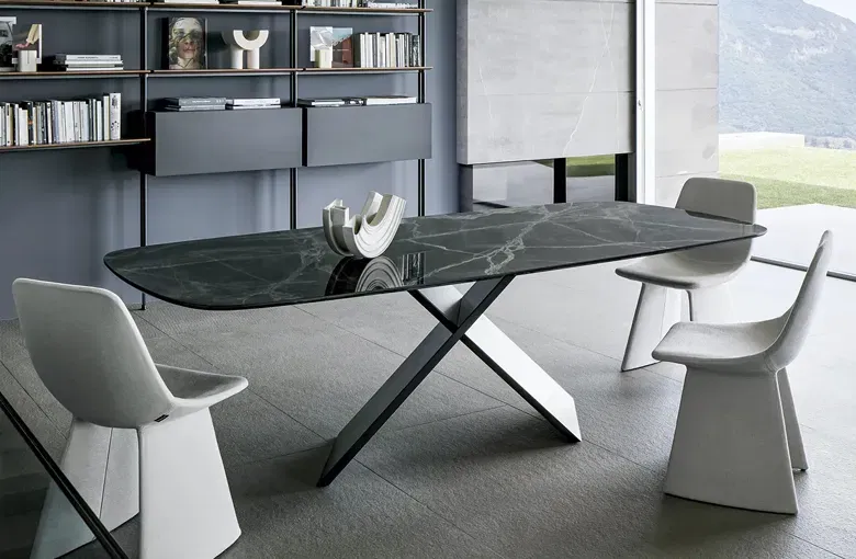 Bonaldo Ax Rectangular Rounded Dining Table