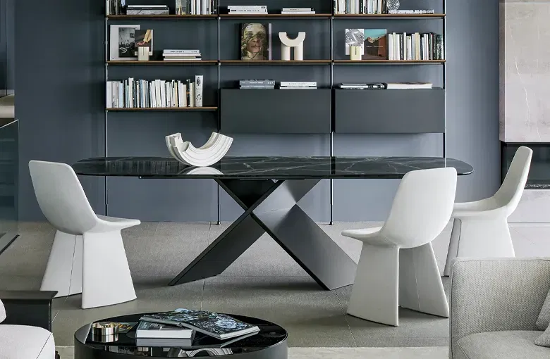 Bonaldo Ax Rectangular Rounded Dining Table