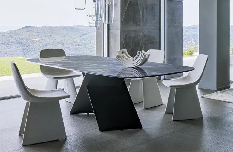 Bonaldo Ax Rectangular Rounded Dining Table