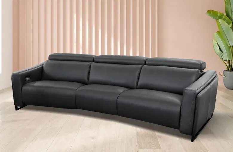 Bracci Quickship Athos Curved Recliner Sofa
