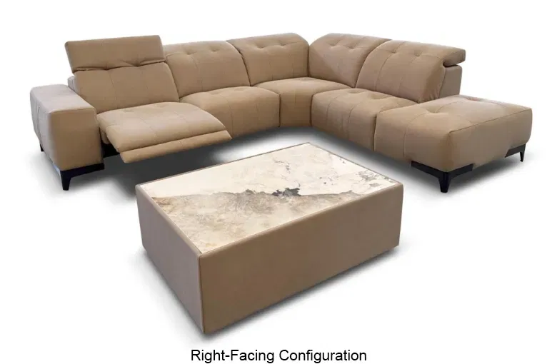 Bracci Quickship Rosy Recliner Sectional with Peninsula