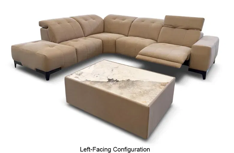 Bracci Quickship Rosy Recliner Sectional with Peninsula