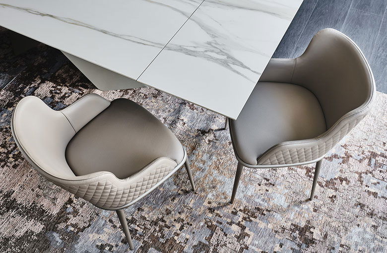 Cattelan Magda Metal Leg Couture Dining Chair