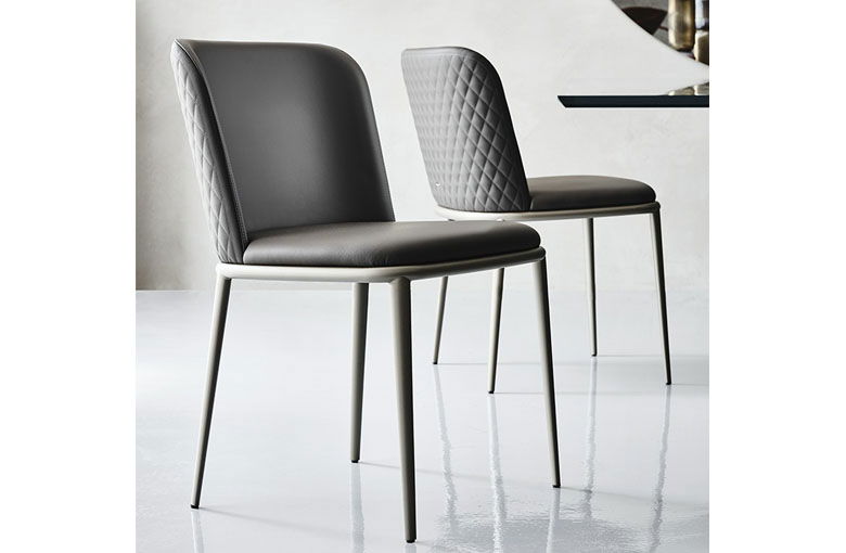 Cattelan Magda Metal Leg Couture Dining Chair