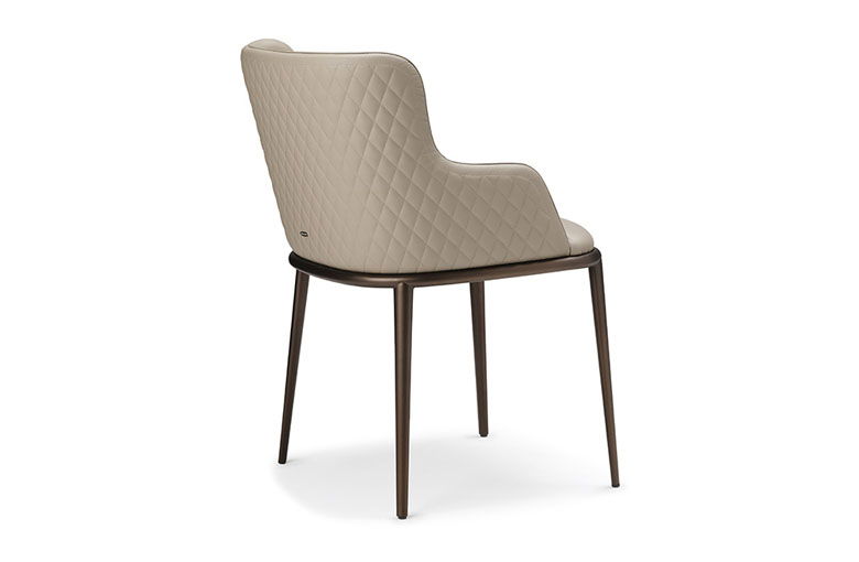 Cattelan Magda Metal Leg Couture Dining Chair