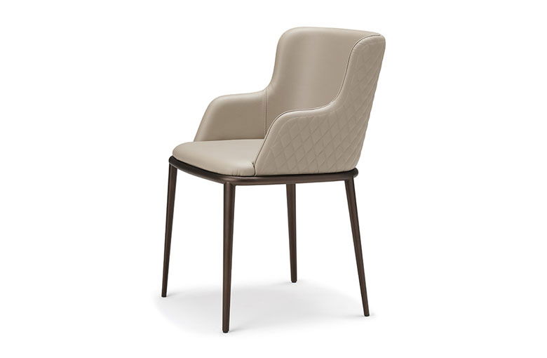 Cattelan Magda Metal Leg Couture Dining Chair