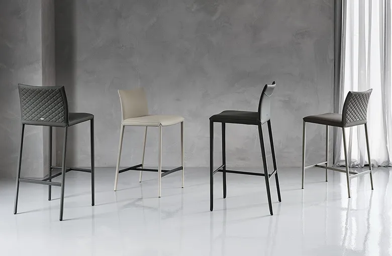 Cattelan Norma Metal Leg Couture Stool