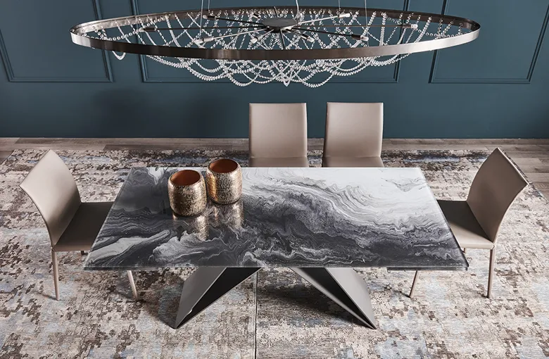Cattelan Premier CrystalArt Extension Dining Table