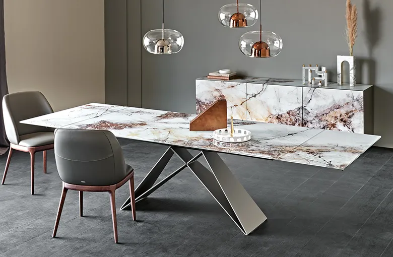 Cattelan Premier CrystalArt Extension Dining Table