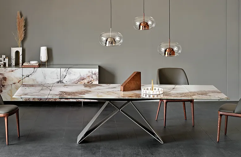 Cattelan Premier CrystalArt Extension Dining Table