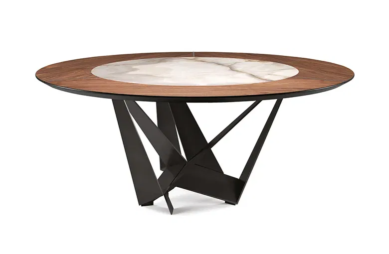 Cattelan Skorpio Ceramic-Wood Round Dining Table