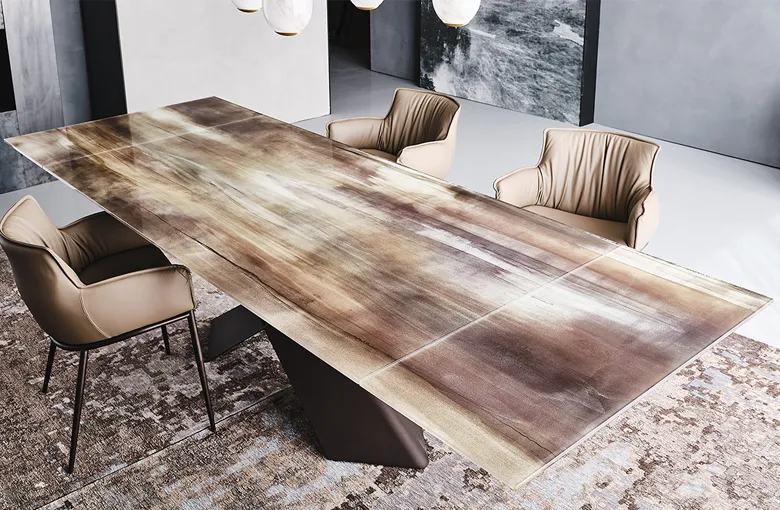 Cattelan Tyron CrystalArt Extension Dining Table