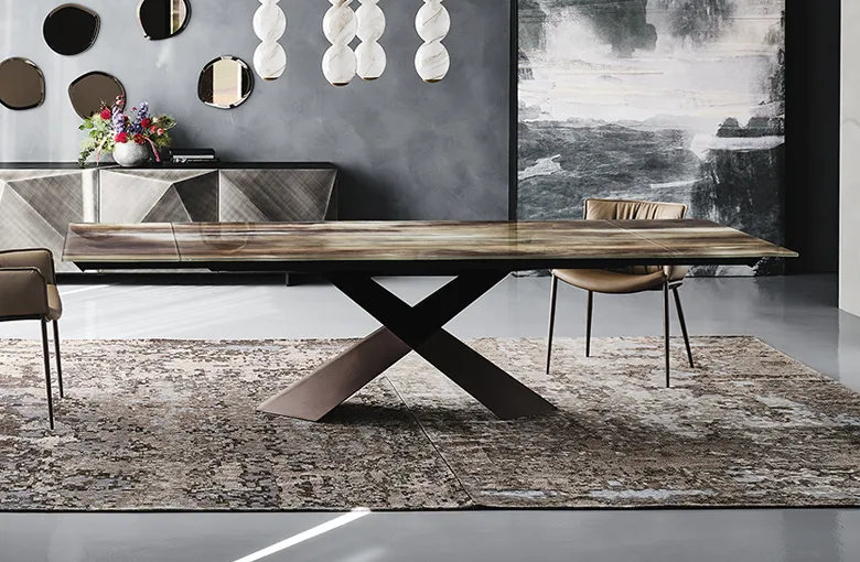 Cattelan Tyron CrystalArt Extension Dining Table